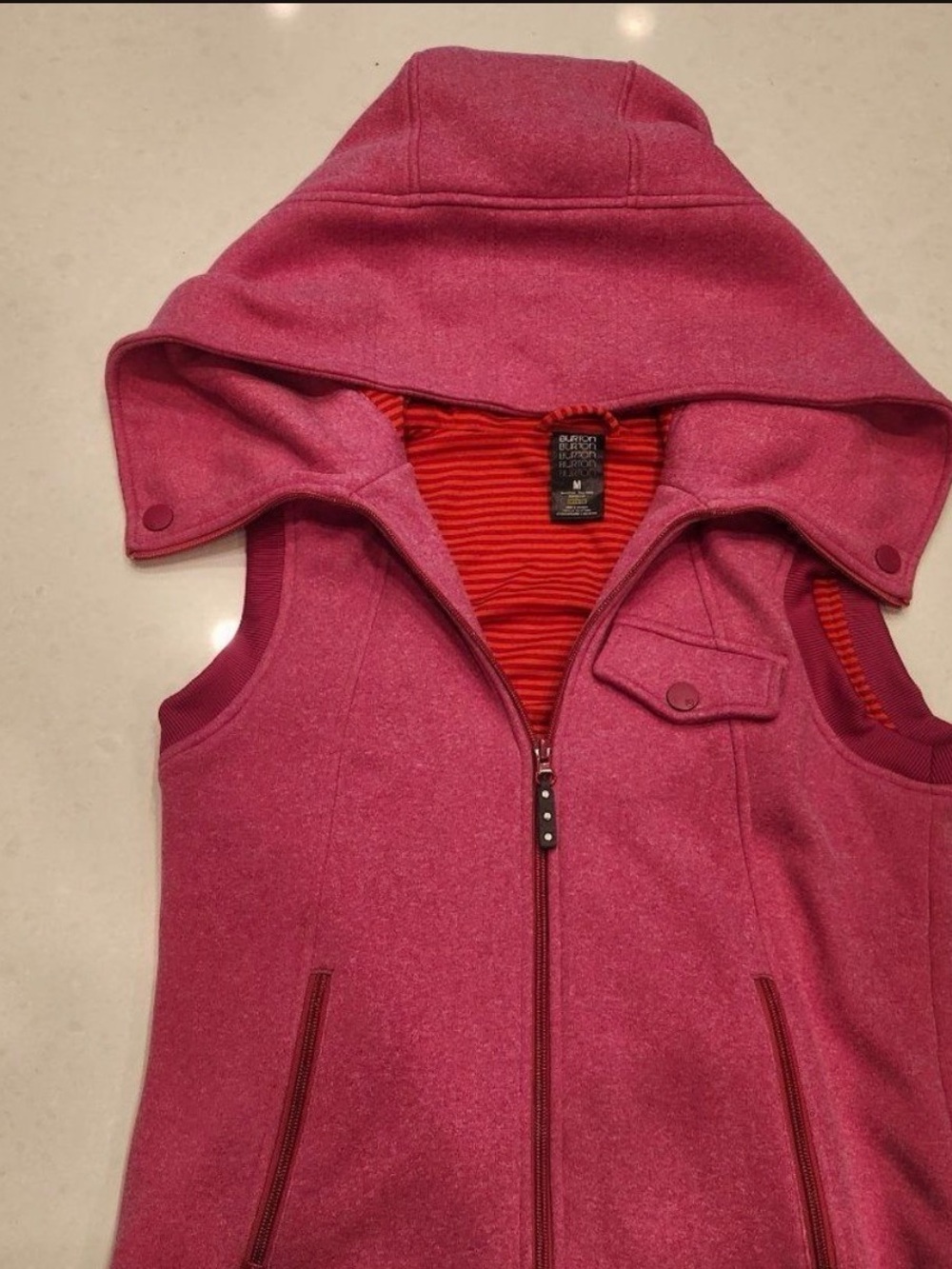 DryRide Burton Pink Hooded Vest with Lined Interior sz M